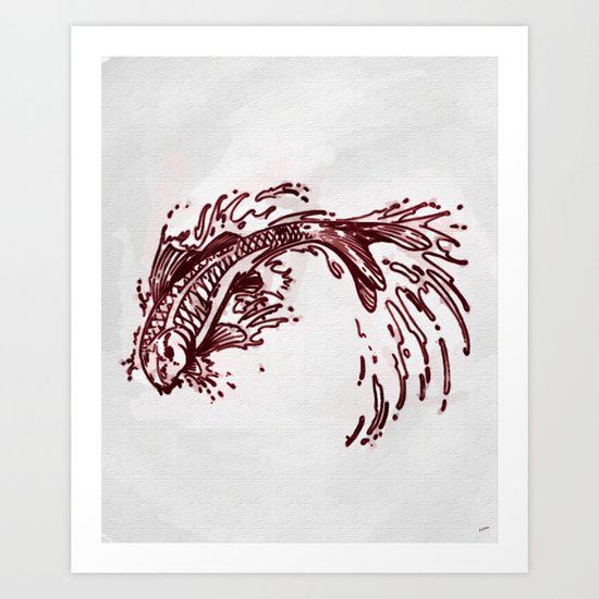 Koi Splash Art Print