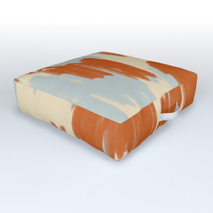 FREEDOM BLUE AND TERRACOTTA Outdoor Floor Cushion by Sandra