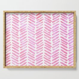 Handpainted Chevron pattern - pink and pink ;) Serving Tray