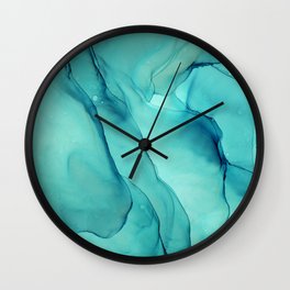 Turquoise Ink Waves Abstract Alcohol Ink Wall Clock | Waves, Ocean, Abstract, Turquoise, Alcoholink, Marble, Inkpainting, Colorfuldecor, Decor, Turquoisedecor 