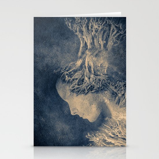 Dark portrait II (colour option) Stationery Cards