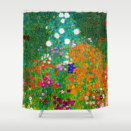 Gustav Klimt - Flower Garden Shower Curtain
