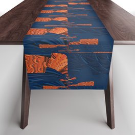 Blue and Orange Lines 0001b Table Runner