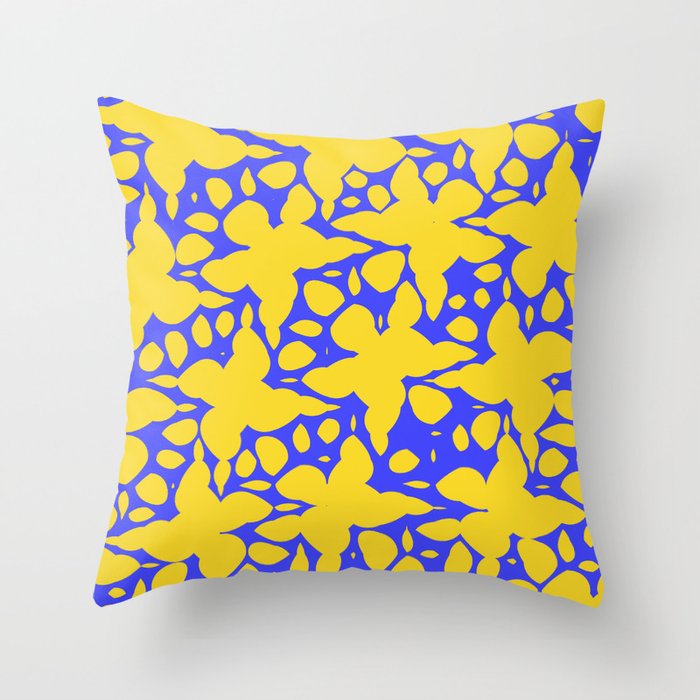 Abstract flowers in the water Throw Pillow