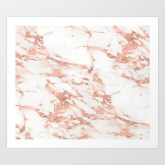 Taggia Rose Gold Marble Art Print By Marbleco Society6