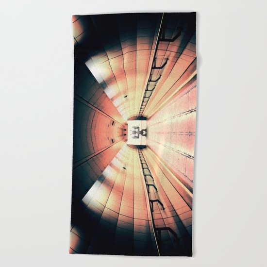 Robot Guarding Tunnel Beach Towel