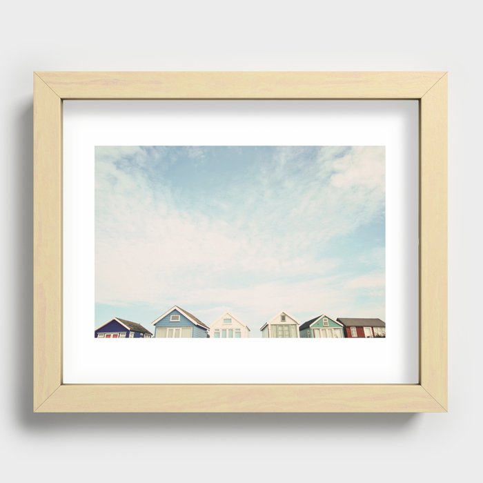 Beach Hut Sky  Recessed Framed Print