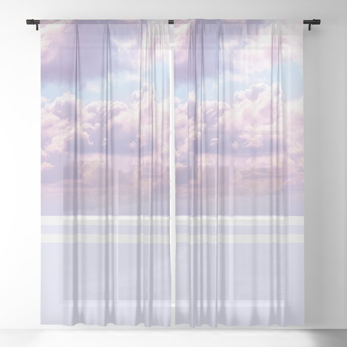 Dreamy Pastel Sky On Violet Sheer Curtain By Dominiquevari Society6