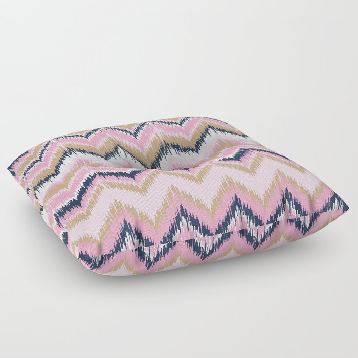 8-Bit Ikat – Blush & Navy Floor Pillow