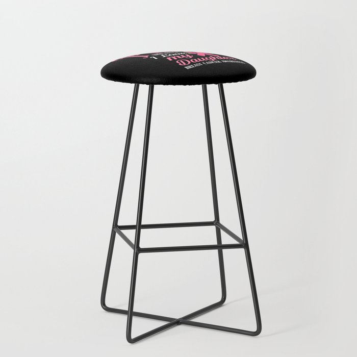 Breast Cancer Ribbon Awareness Pink Quote Bar Stool