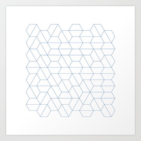 #329 Hexagon fields – Geometry Daily Art Print