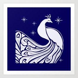 Magical Slumber--Peacock design in Art Nouveau  Art Print