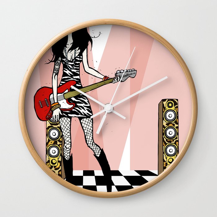 Girl with guitar Wall Clock