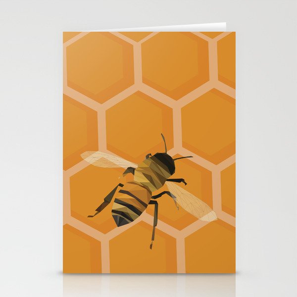 Honey Bee Comb Stationery Cards