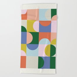 Mid-century modern circles Beach Towel