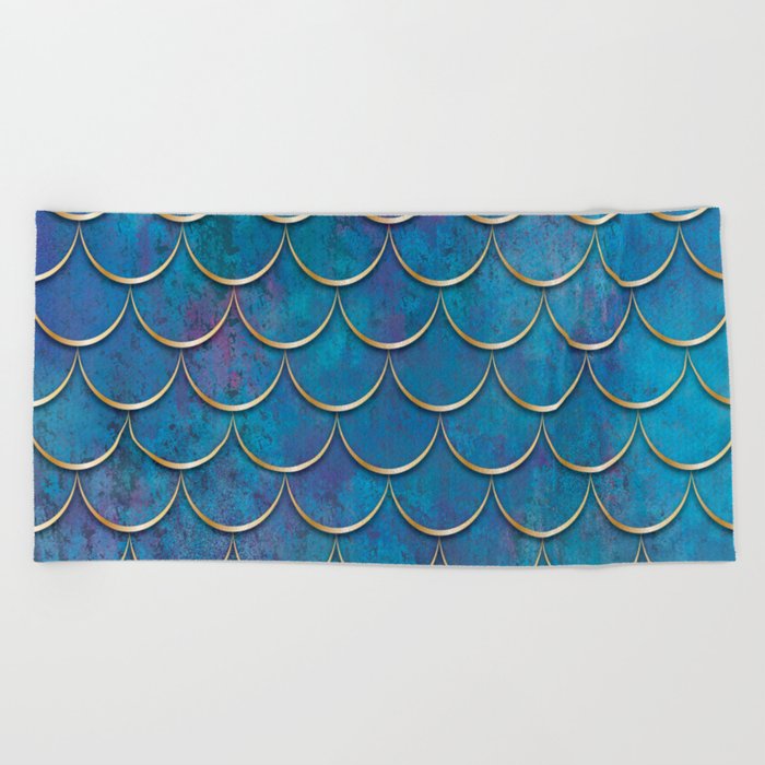 Mermaid Scales Pattern Beach Towel