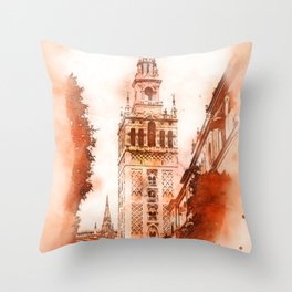 Seville, Giralda Throw Pillow