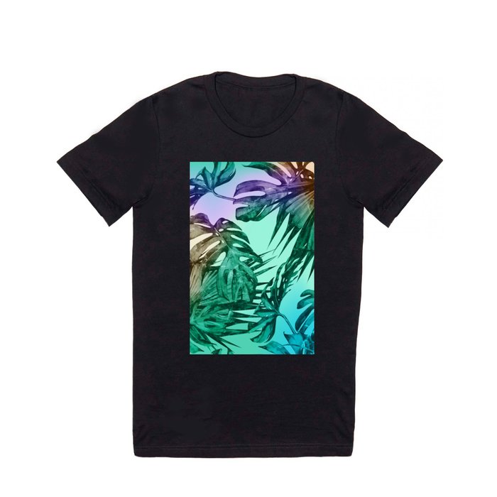 Simply Palm Leaves in Hologram Island Green T Shirt