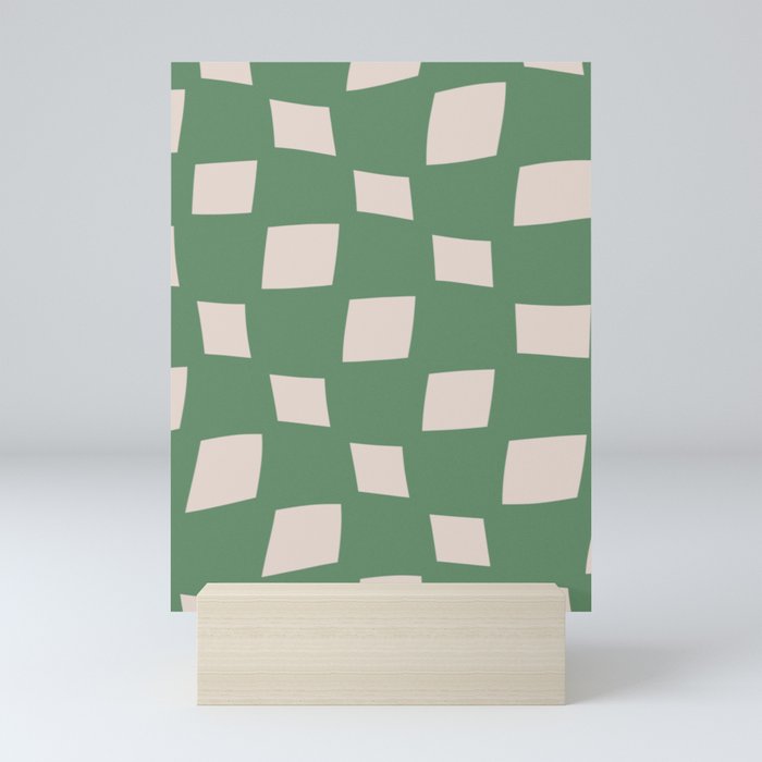 Green Liquid Checkerboard Mini Art Print