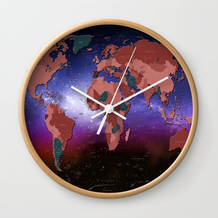 world map  political galaxy Wall Clock