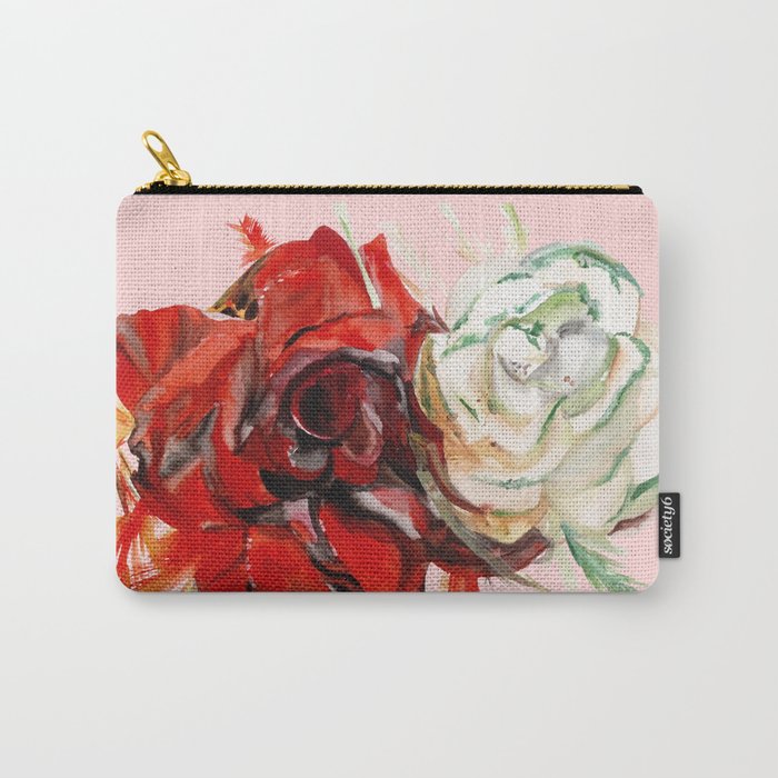 Crimson Blossom Acrylic Painting Carry-All Pouch