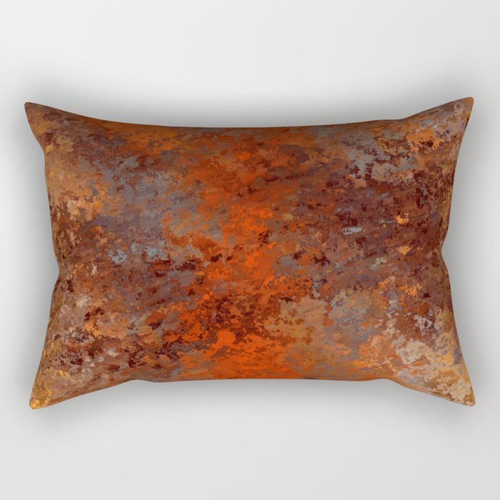 Gold and Rust Rectangular Pillow