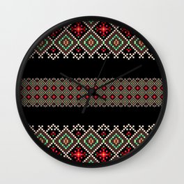 Embroidery Romanian beautiful colors Wall Clock