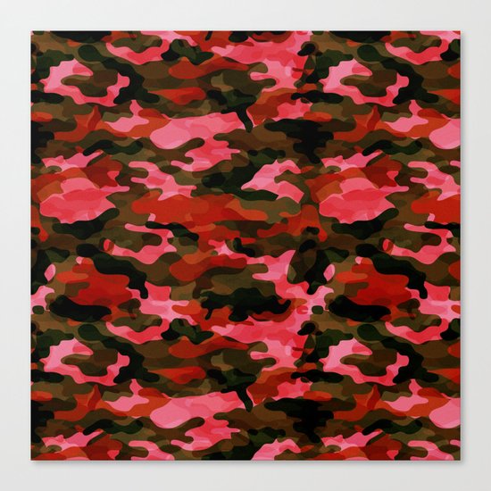 Camouflage (Red) Canvas Print