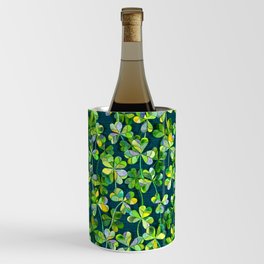 Lucky Clovers in Emerald Green Wine Chiller