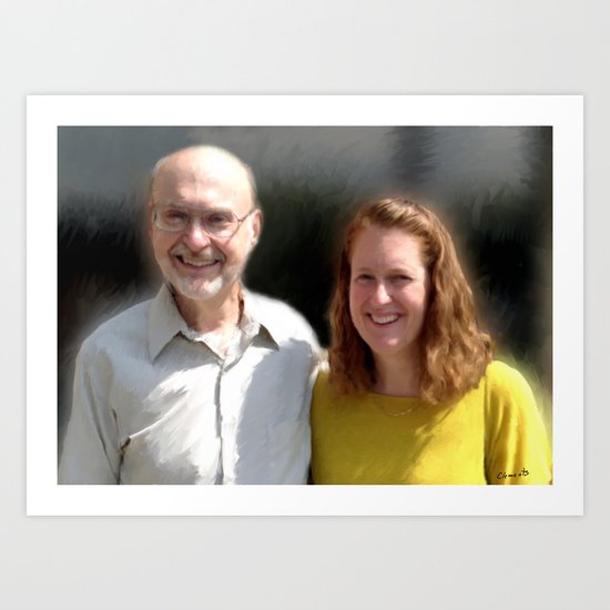 Josette and her Dad Art Print