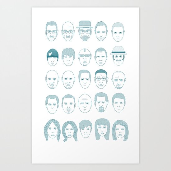 Breaking Bad all Faces Art Print