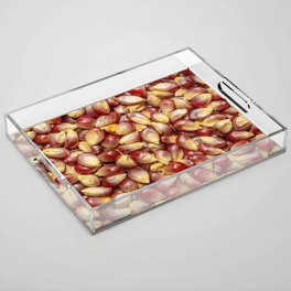 Purple and Rouge Popcorn Kernels Food Photograph Pattern Design Acrylic Tray