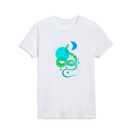 Abstraction_SNAKE_BLUE_MOONLIGHT_SUN_MOOD_POP_ART_0208S Kids T Shirt