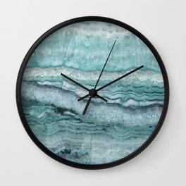 Mystic Stone Aqua Teal Wall Clock | Photo, Color, Ombre, Turquoise, Trendy, Curated, Boho, Marble, Geode, Agate 