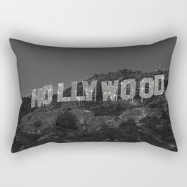 HOLLYWOOD SIGN | digital collage artwork | glitter shine | sparkle art | California | Los Angeles  Rectangular Pillow