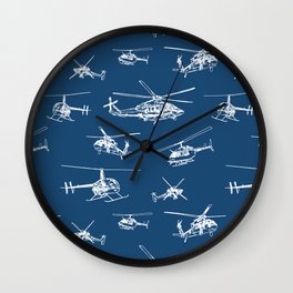 Helicopters on Navy Wall Clock