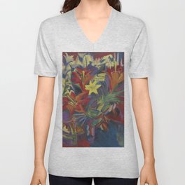 Still Life with Lilies V Neck T Shirt