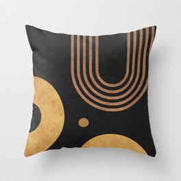 Transitions - Black 03 - Minimal Geometric Abstract Throw Pillow