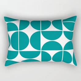 Mid Century Modern Geometric 04 Teal Rectangular Pillow