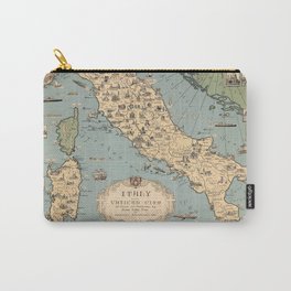 1935 Vintage Map of Italy and Vatican City Carry-All Pouch