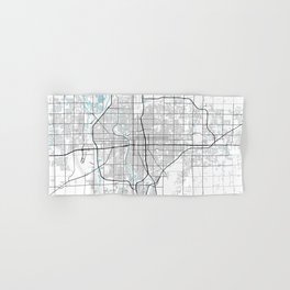 Wichita City Map of Kansas, USA - Circle Hand & Bath Towel