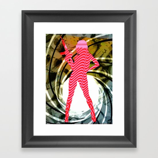PowerWoman - Pink stripes sCrew 2 Framed Art Print