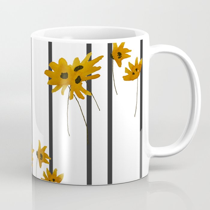 Flower-Stripe Coffee Mug