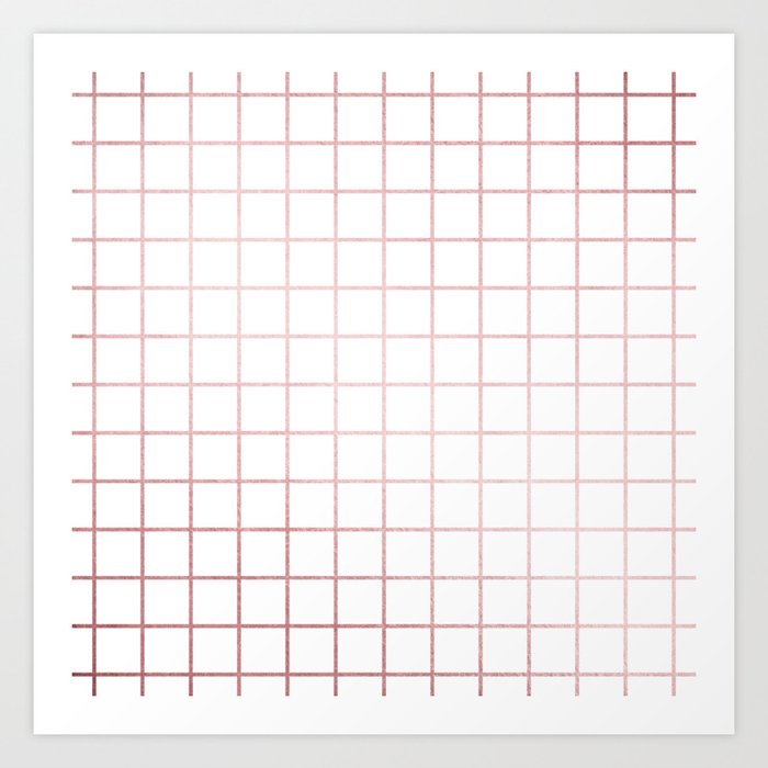 simply grid in rose gold sunset art print by simple luxe by nature magick society6