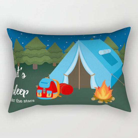 Camping blue tent Rectangular Pillow