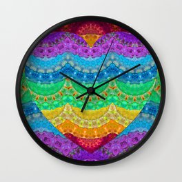 Healing Love Mandala Heart Art by Sharon Cummings Wall Clock