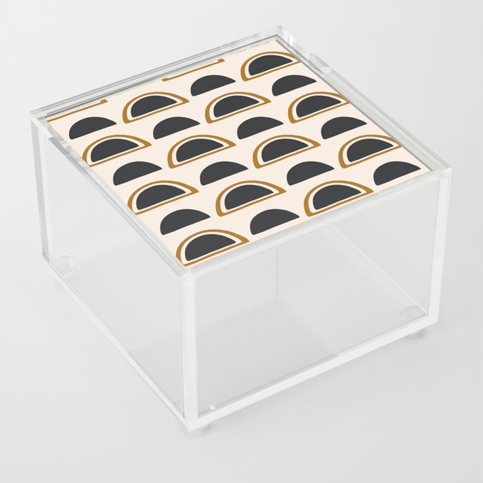 Mid-Century Modern Tan + Black Arches Acrylic Box