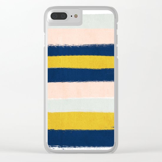 Stripes minimal trendy color palette gold silver metallic minimal home decor Clear iPhone Case