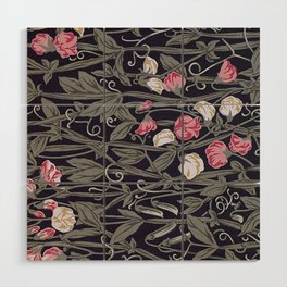 William Morris Sweet pea Pattern,decorative,Vintage,Floral,Leaves,Art Nouveau,Arts And Crafts,Nature,Botanical, Wood Wall Art