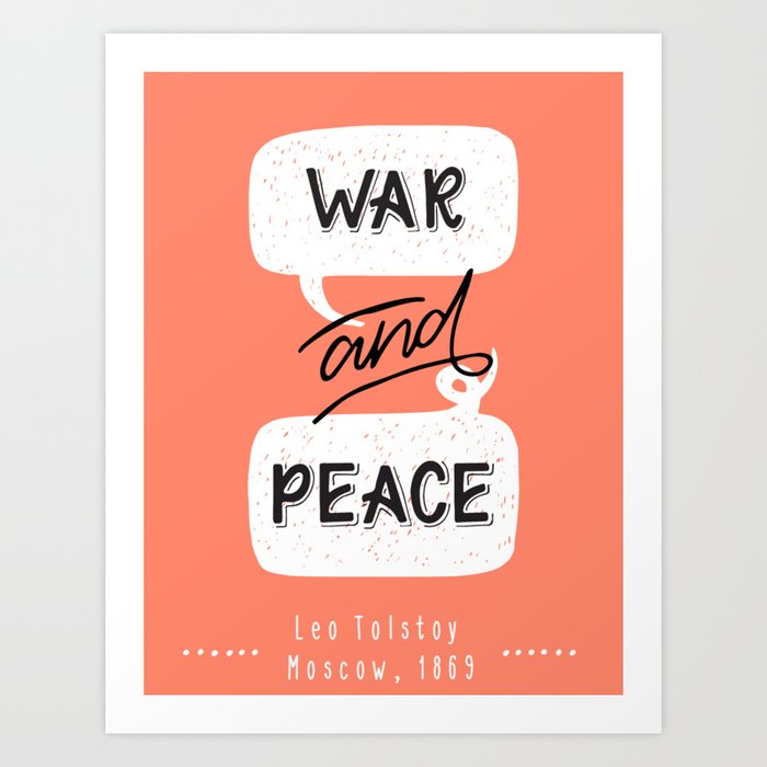 War and Peace hand lettering Art Print